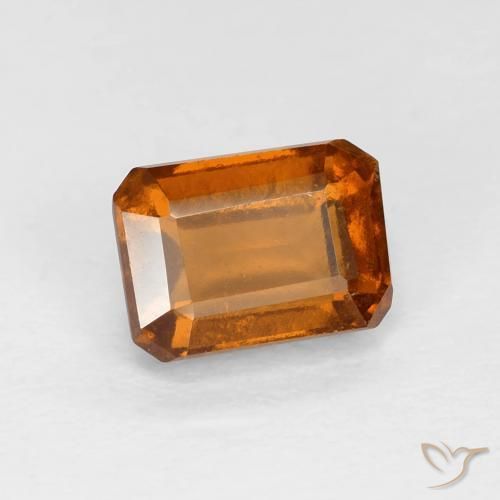 1.40 ct Orange Hessonite Garnet Stone, Natural Hessonite Garnet in Octagon Step Cut Shape for Sale