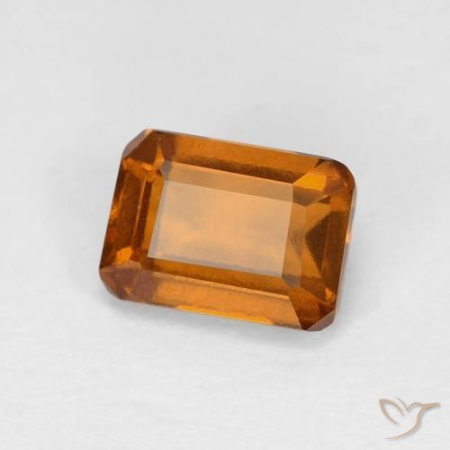 1.38 ct Orange Hessonite Garnet Stone, Natural Hessonite Garnet in Octagon Step Cut Shape for Sale