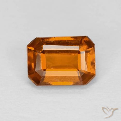 1.27 ct Orange Hessonite Garnet Stone, Natural Hessonite Garnet in Octagon Step Cut Shape for Sale