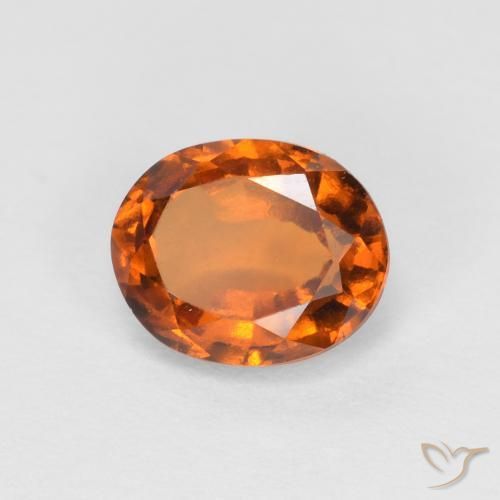 1.34 ct Orange Hessonite Garnet Stone, Natural Hessonite Garnet in Oval Facet Shape for Sale