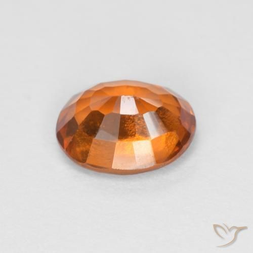 Hessonite Garnet Gemstone in 7.4 x 6 mm Size for Sale, Hessonite Garnet Stone in Medium Dark-Orange Color