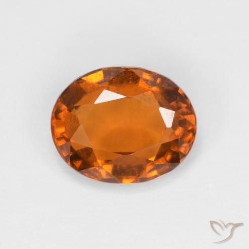 1.57ct Natural Medium Dark-Orange Hessonite Garnet, Oval, VS
