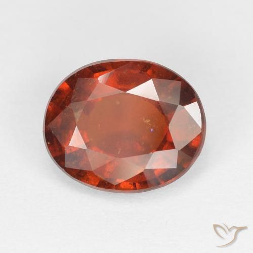 2.05ct Natural Medium Red Hessonite Garnet, Oval, VS