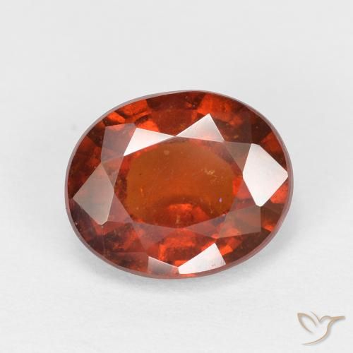 2.05 ct Red Hessonite Garnet Stone, Natural Hessonite Garnet in Oval Facet Shape for Sale