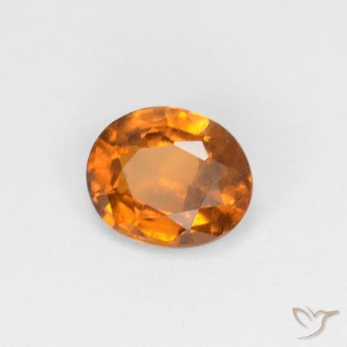 0.94 ct Orange Hessonite Garnet Stone, Natural Hessonite Garnet in Oval Facet Shape for Sale