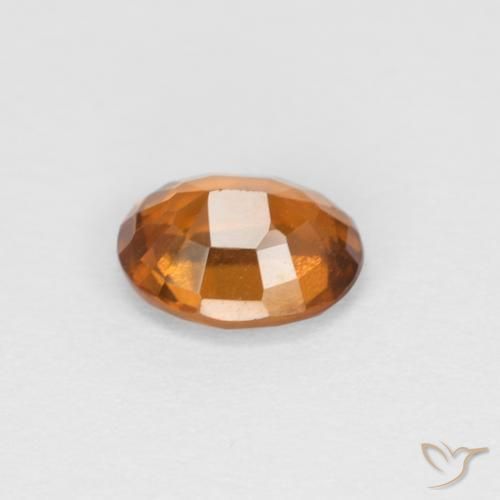 Hessonite Garnet Gemstone in 6.6 x 5.4 mm Size for Sale, Hessonite Garnet Stone in Brownish Orange Color