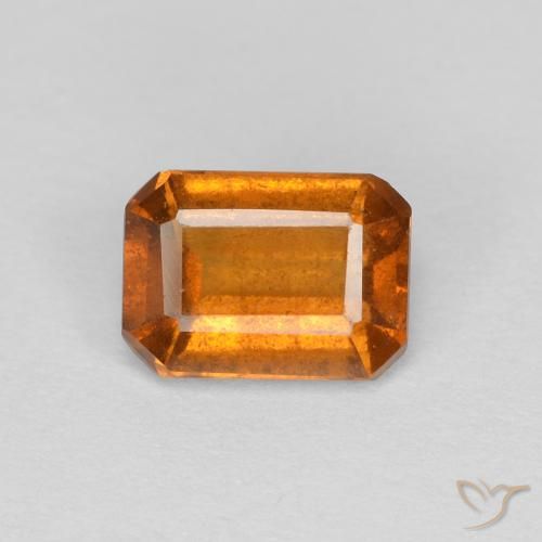 1.18ct Natural Orange Brown Hessonite Garnet, Emerald Cut, VS