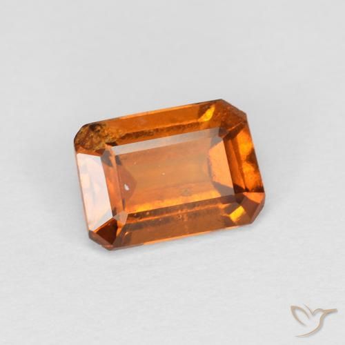 1.11 ct Orange Hessonite Garnet Stone, Natural Hessonite Garnet in Octagon Step Cut Shape for Sale