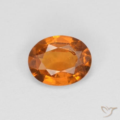 0.90ct Natural Medium Orange Hessonite Garnet, Oval, VS