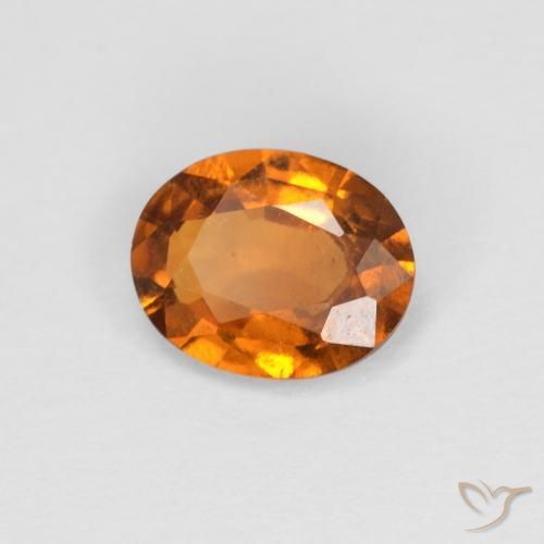 0.90 ct Orange Hessonite Garnet Stone, Natural Hessonite Garnet in Oval Facet Shape for Sale