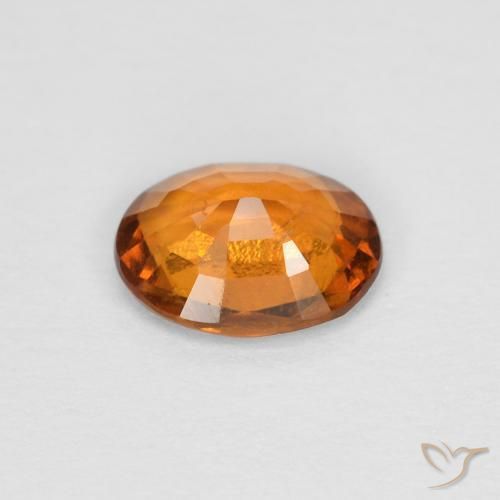 Hessonite Garnet Gemstone in 7.1 x 5.6 mm Size for Sale, Hessonite Garnet Stone in Medium Orange Color