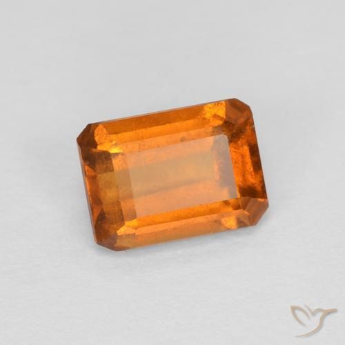 1.25 ct Orange Hessonite Garnet Stone, Natural Hessonite Garnet in Octagon Step Cut Shape for Sale