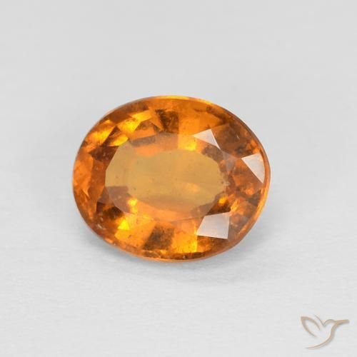 1.36 ct Orange Hessonite Garnet Stone, Natural Hessonite Garnet in Oval Facet Shape for Sale