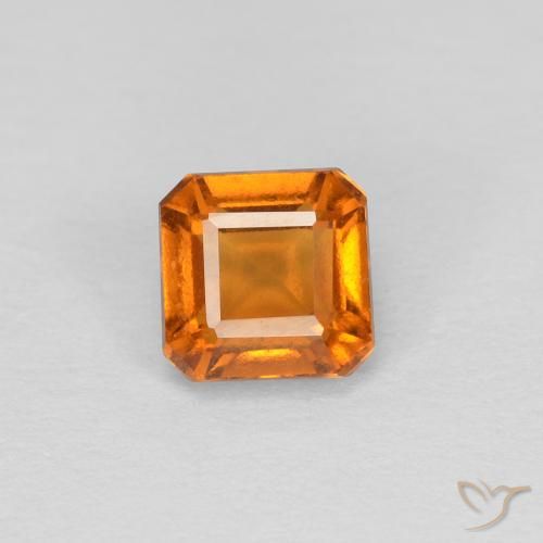 1.00ct Natural Apricot Orange Hessonite Garnet, Emerald Cut, VVS-VS