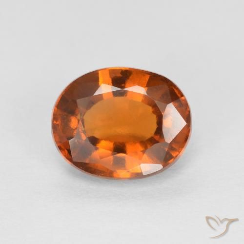 1.61ct Natural Medium Dark-Orange Hessonite Garnet, Oval, VVS-VS