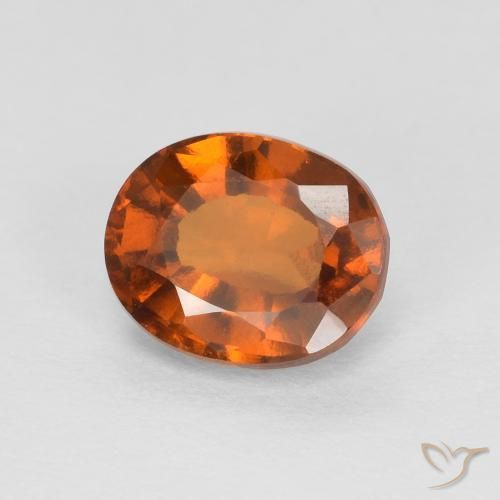 1.61 ct Orange Hessonite Garnet Stone, Natural Hessonite Garnet in Oval Facet Shape for Sale