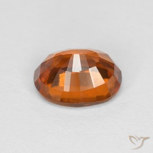 Hessonite Garnet Gemstone in 7.6 x 6.1 mm Size for Sale, Hessonite Garnet Stone in Medium Dark-Orange Color