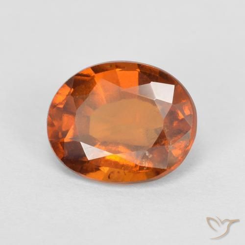 2.01 ct Orange Hessonite Garnet Stone, Natural Hessonite Garnet in Oval Facet Shape for Sale