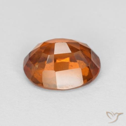 Hessonite Garnet Gemstone in 8.3 x 6.8 mm Size for Sale, Hessonite Garnet Stone in Medium Dark-Orange Color