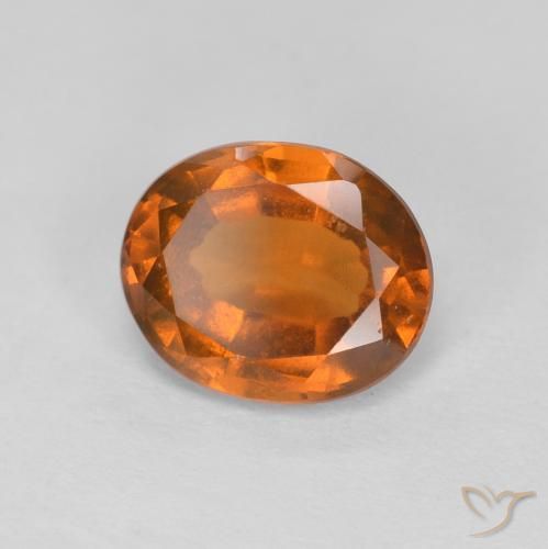 2.08 ct Orange Hessonite Garnet Stone, Natural Hessonite Garnet in Oval Facet Shape for Sale