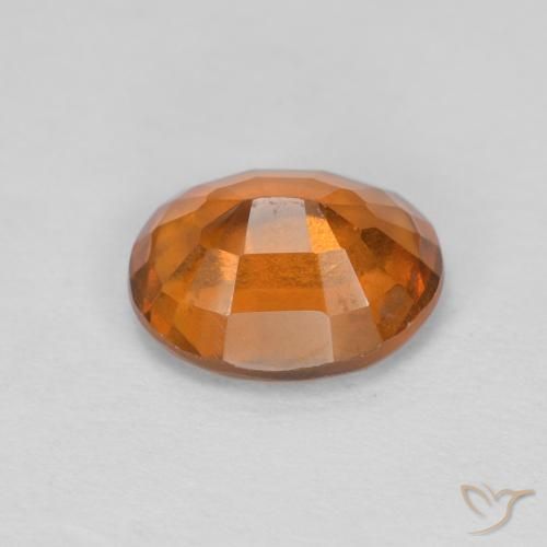 Hessonite Garnet Gemstone in 8.6 x 7 mm Size for Sale, Hessonite Garnet Stone in Medium Dark-Orange Color