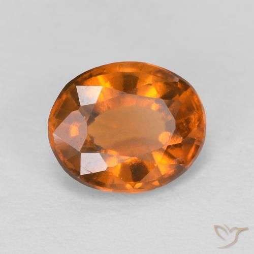 1.16ct Natural Medium Dark-Orange Hessonite Garnet, Oval, VVS-VS