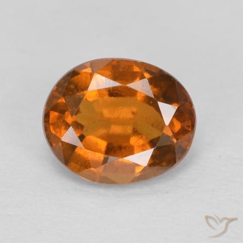 1.26ct Natural Medium Dark-Orange Hessonite Garnet, Oval, VS