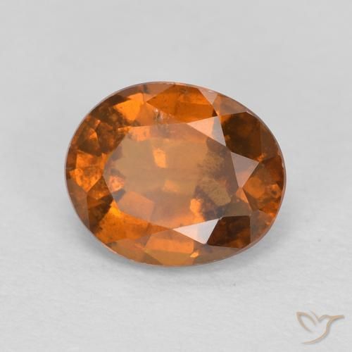 1.26 ct Orange Hessonite Garnet Stone, Natural Hessonite Garnet in Oval Facet Shape for Sale