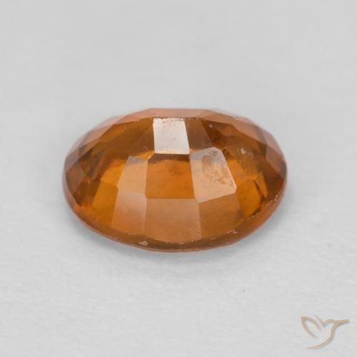 Hessonite Garnet Gemstone in 7.1 x 5.9 mm Size for Sale, Hessonite Garnet Stone in Medium Dark-Orange Color