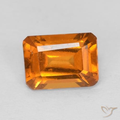 1.19ct Natural Medium Dark-Orange Hessonite Garnet, Emerald Cut, VS