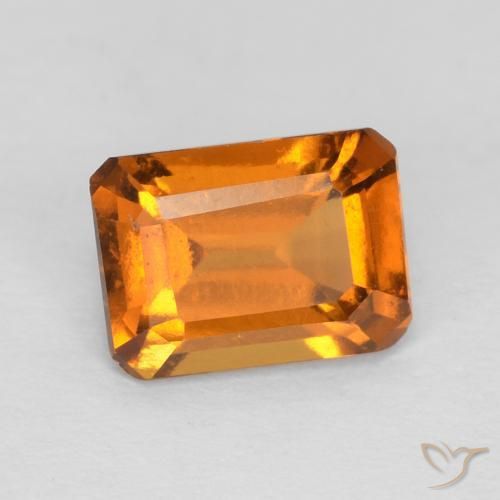 1.19 ct Orange Hessonite Garnet Stone, Natural Hessonite Garnet in Octagon Step Cut Shape for Sale