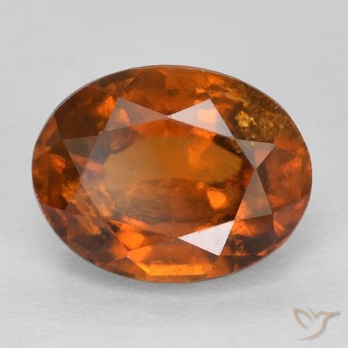 2.42ct Natural Amber Orange Hessonite Garnet, Oval, VS
