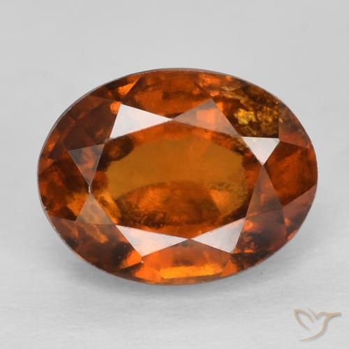 2.42 ct Orange Hessonite Garnet Stone, Natural Hessonite Garnet in Oval Facet Shape for Sale