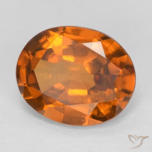 1.84 ct Orange Hessonite Garnet Stone, Natural Hessonite Garnet in Oval Facet Shape for Sale