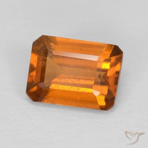 1.18 ct Orange Hessonite Garnet Stone, Natural Hessonite Garnet in Octagon Step Cut Shape for Sale