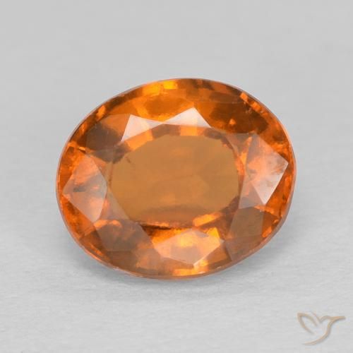 1.52ct Natural Deep Orange Hessonite Garnet, Oval, VVS-VS