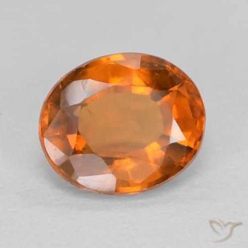 1.52 ct Orange Hessonite Garnet Stone, Natural Hessonite Garnet in Oval Facet Shape for Sale