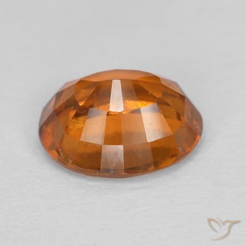 Hessonite Garnet Gemstone in 7.6 x 6.3 mm Size for Sale, Hessonite Garnet Stone in Deep Orange Color