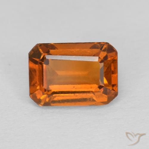1.17ct Natural Medium Dark-Orange Hessonite Garnet, Emerald Cut, VVS-VS