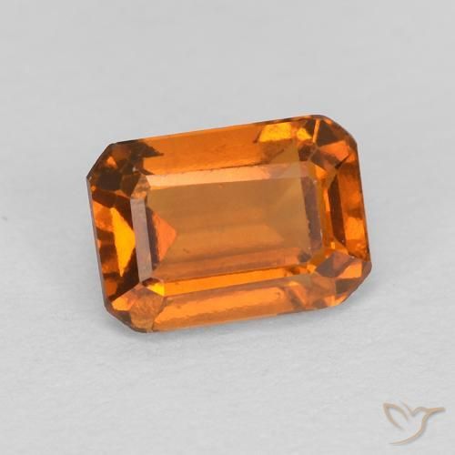 1.17 ct Orange Hessonite Garnet Stone, Natural Hessonite Garnet in Octagon Step Cut Shape for Sale
