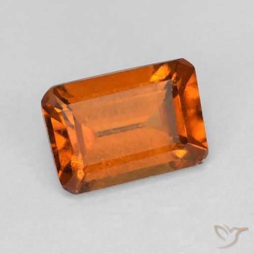 1.14 ct Orange Hessonite Garnet Stone, Natural Hessonite Garnet in Octagon Step Cut Shape for Sale
