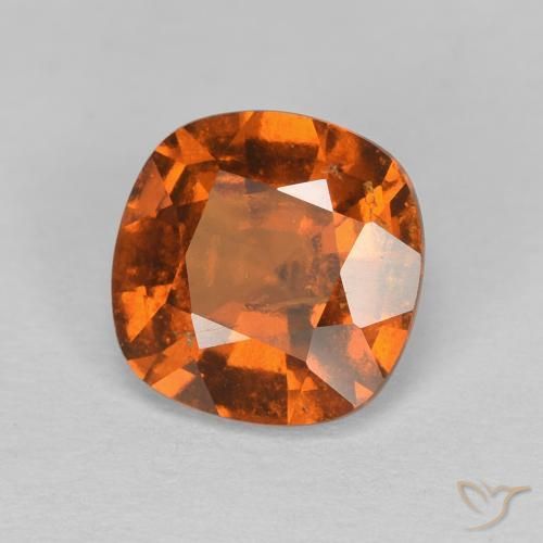 1.50 ct Orange Hessonite Garnet Stone, Natural Hessonite Garnet in Cushion-Cut Shape for Sale