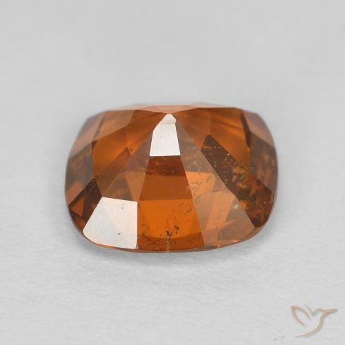 Hessonite Garnet Gemstone in 7.7 x 7.3 mm Size for Sale, Hessonite Garnet Stone in Medium Dark-Orange Color