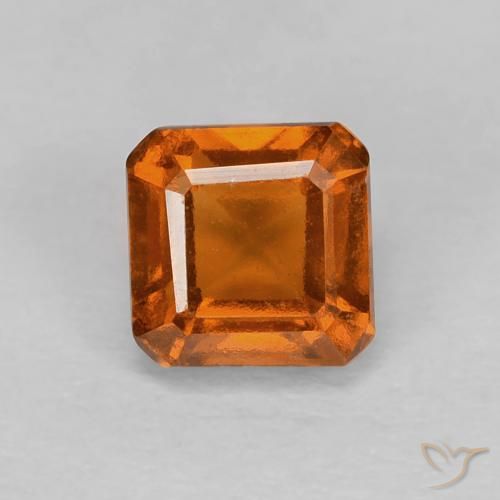 1.00ct Natural Deep Orange Hessonite Garnet, Emerald Cut, VVS-VS