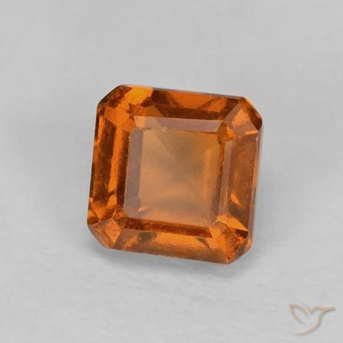 1.00 ct Orange Hessonite Garnet Stone, Natural Hessonite Garnet in Octagon Step Cut Shape for Sale