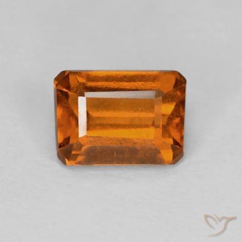 1.25ct Natural Medium Dark-Orange Hessonite Garnet, Emerald Cut, VVS-VS