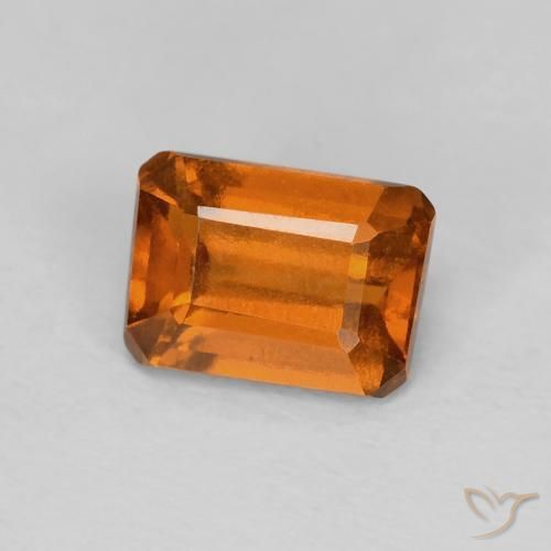 1.25 ct Orange Hessonite Garnet Stone, Natural Hessonite Garnet in Octagon Step Cut Shape for Sale