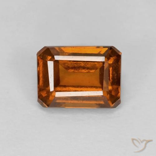 1.41ct Natural Amber Orange Hessonite Garnet, Emerald Cut, VVS-VS