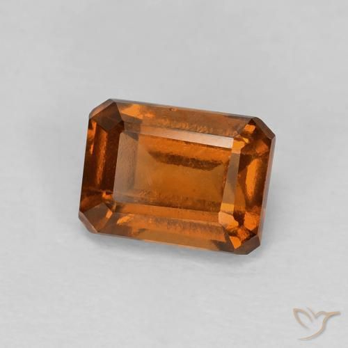 1.41 ct Orange Hessonite Garnet Stone, Natural Hessonite Garnet in Octagon Step Cut Shape for Sale
