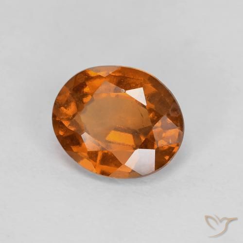 1.88 ct Orange Hessonite Garnet Stone, Natural Hessonite Garnet in Oval Facet Shape for Sale